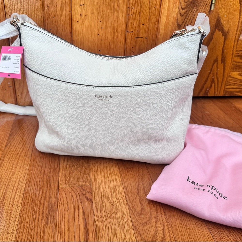 NWT Kate Spade Polly medium Cream Shoulder Bag PXRUA250